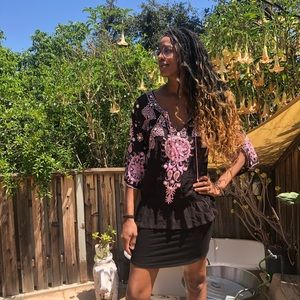 Silk Taj by Sabrina Crippa Beaded Top Sz S